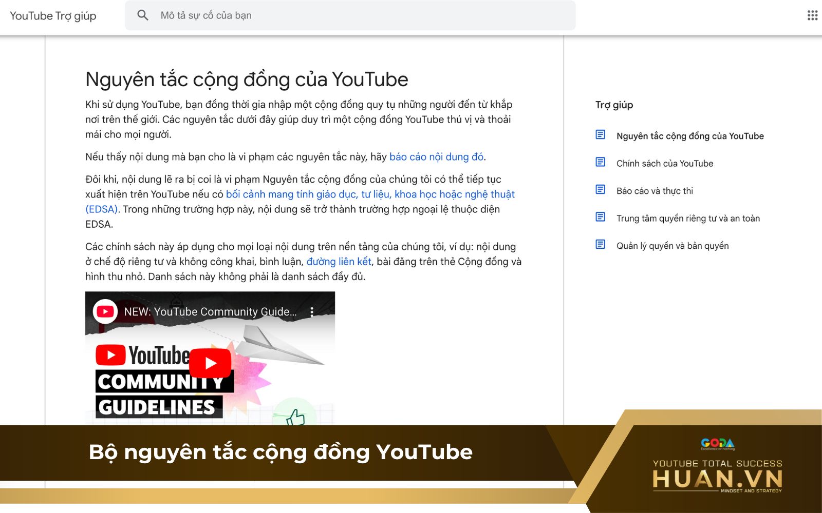 Nguyên tắc cộng đồng Youtube là thuật ngữ chỉ các quy định mà Youtuber cần tuân thủ