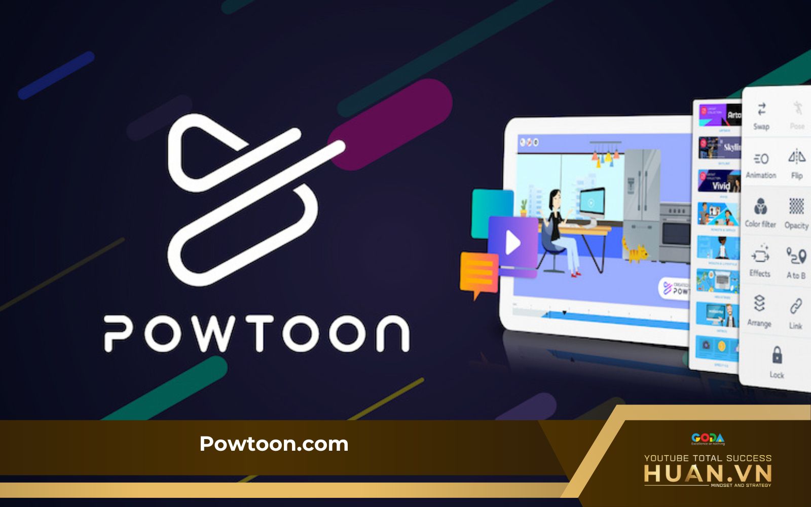 Web làm intro online Powtoon có phong cách sống động