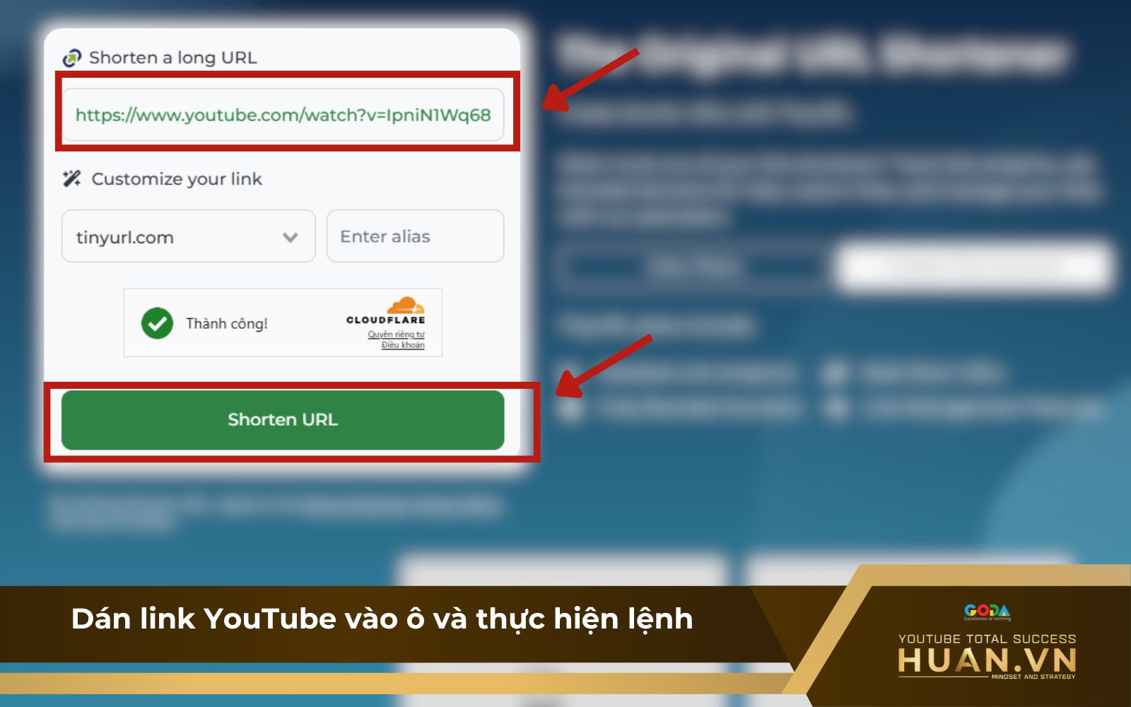 Dán URL YouTube vào ô và thực hiện lệnh Dán URL YouTube vào ô và thực hiện lệnh