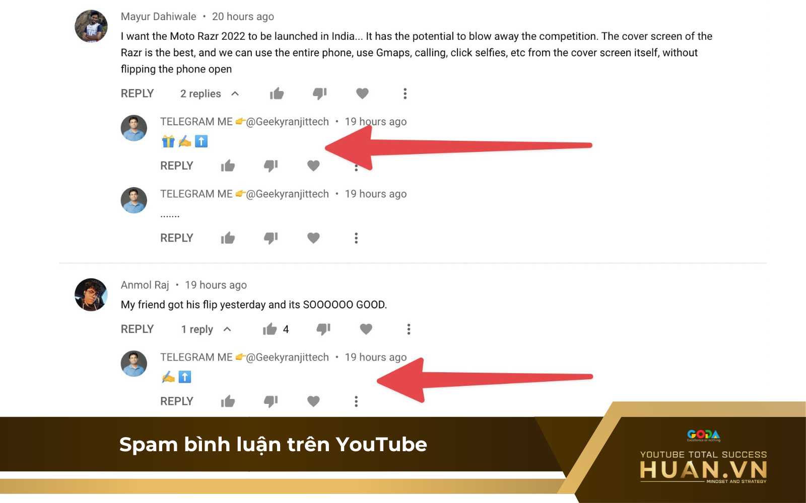 Spam bình luận là hành vi vi phạm phổ biến