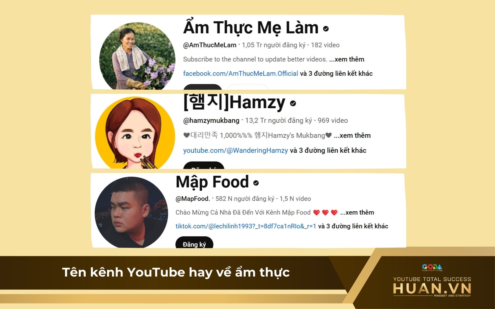 Ý tưởng đặt tên kênh Youtube hay về chủ đề ẩm thực