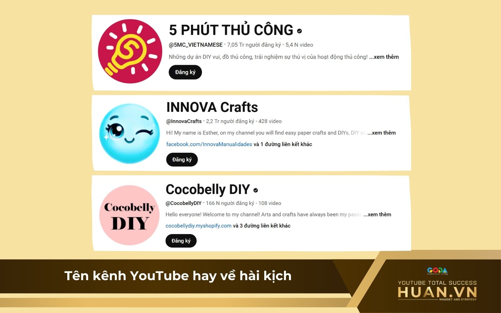 Những cái tên Youtube độc lạ về chủ đề hài kịch