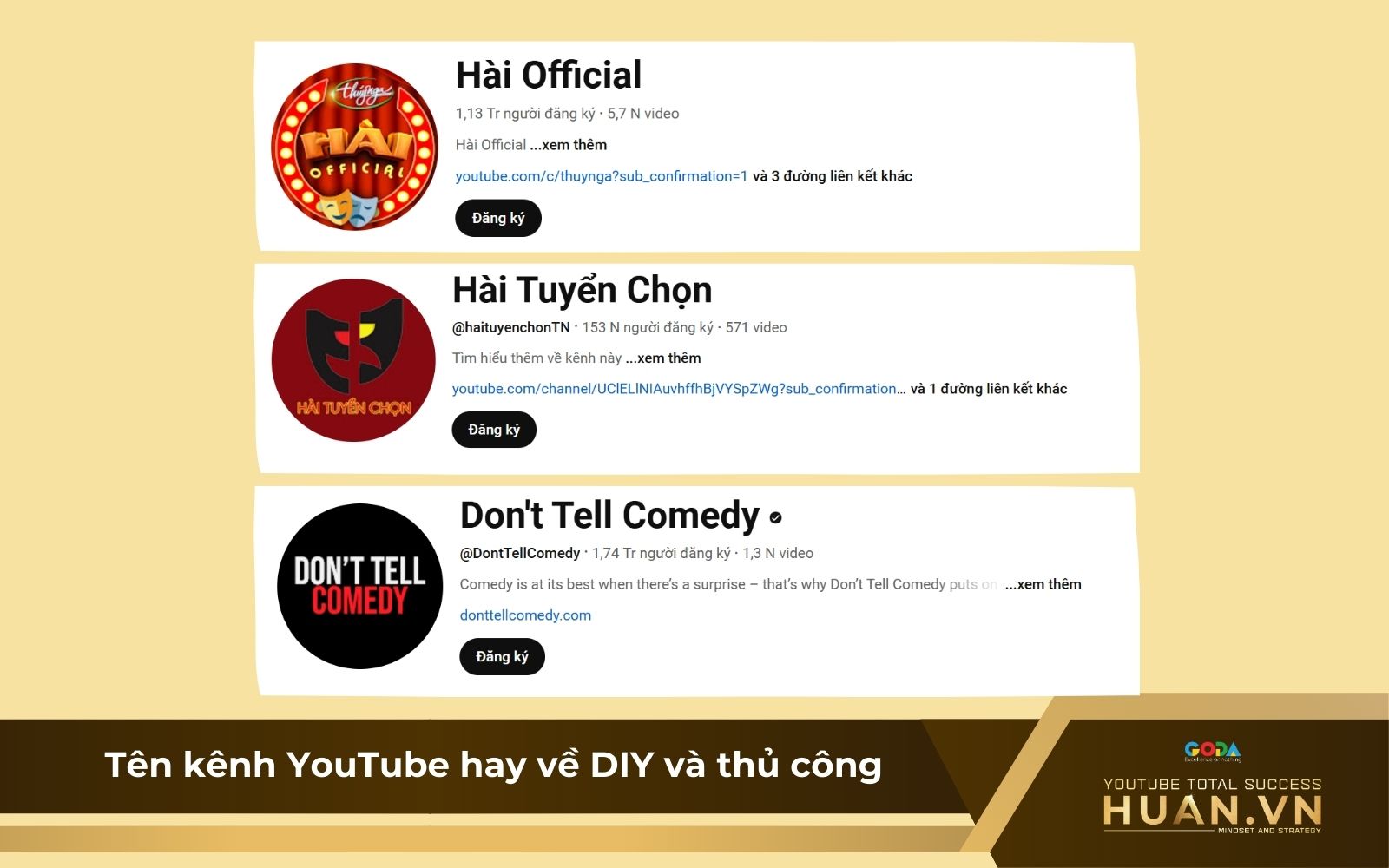 Một số tên kênh Youtube về DIY và thủ công