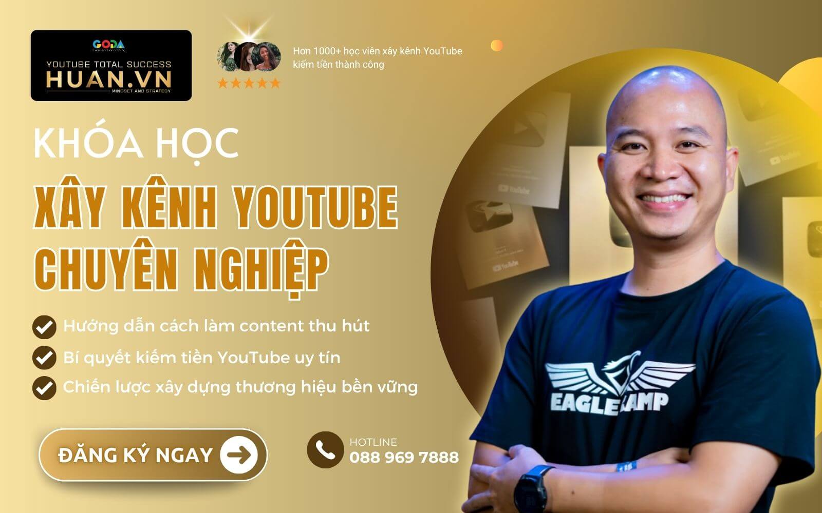 Đăng ký ngay khóa học YouTube tại Huân Academy