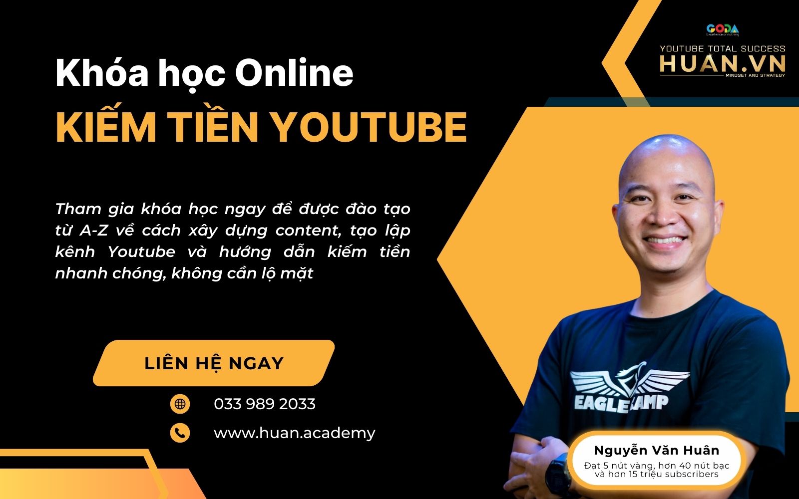 Khóa học làm Youtube tại Huân Academy có lột trình đào tạo rõ ràng, chuyên nghiệp