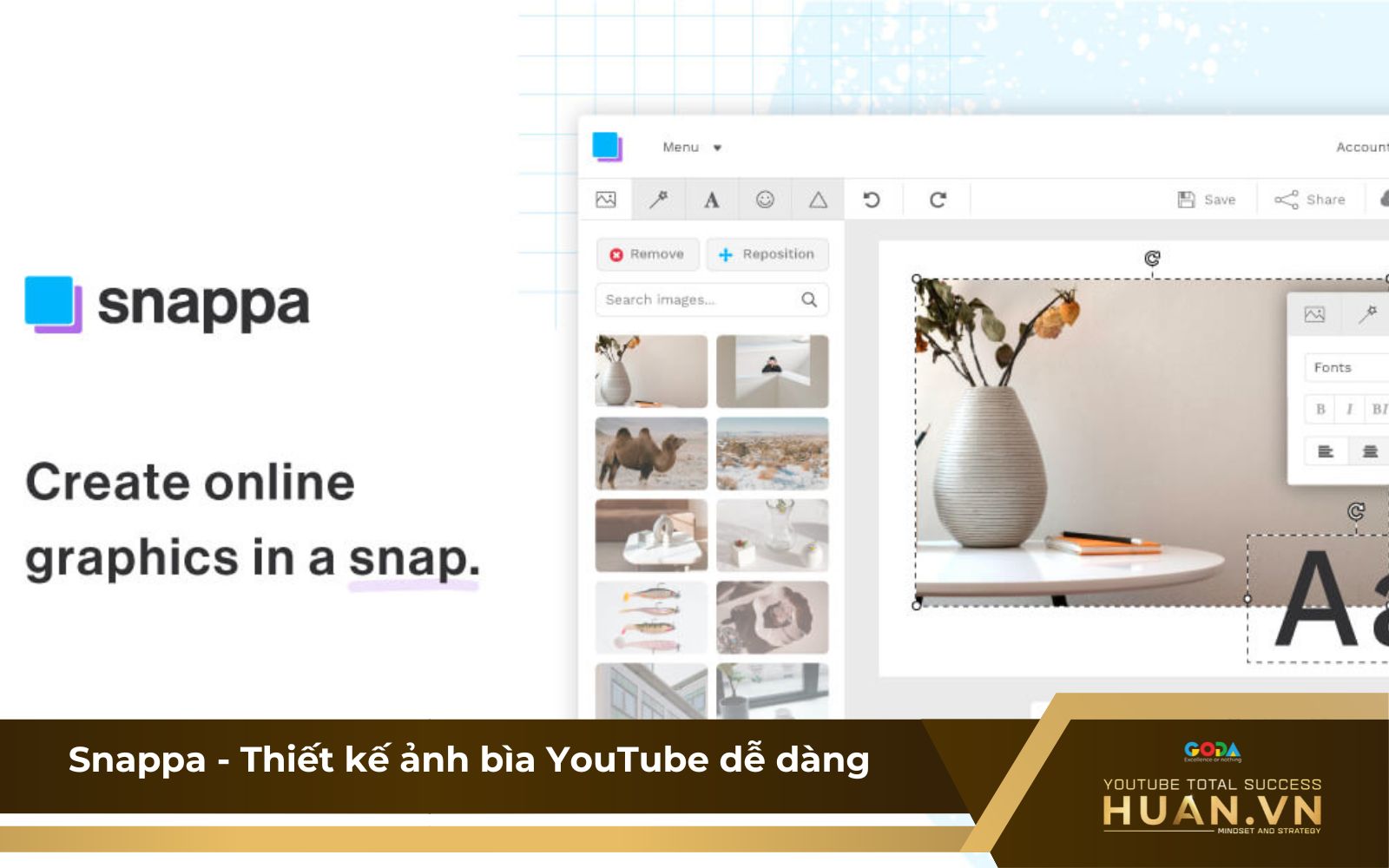 Snappa là công cụ tạo ảnh bìa YouTube chuyên nghiệp Snappa là công cụ tạo ảnh bìa YouTube chuyên nghiệp