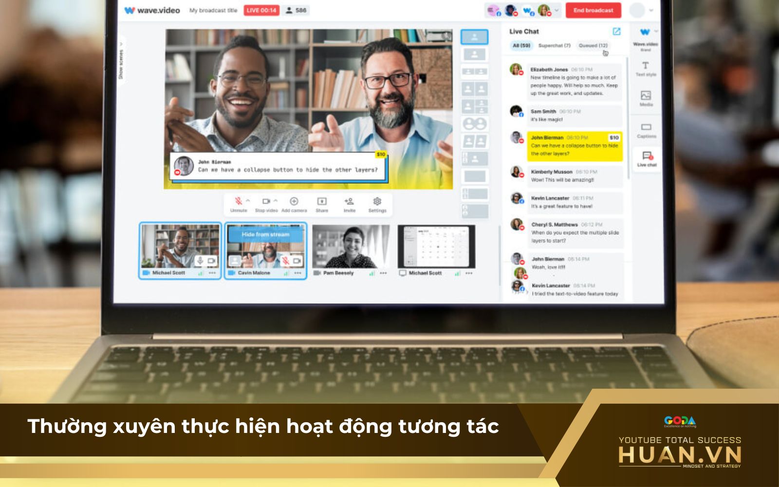 Tương tác với khán giả xem live