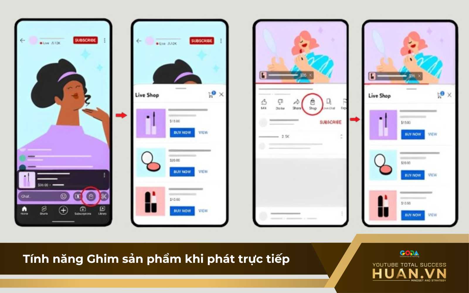 tinh-nang-ghim-san-pham-khi-livestream-cua-youtube-shopping Ghim sản phẩm khi Livestream YouTube - tính năng giúp tối đa hóa doanh thu