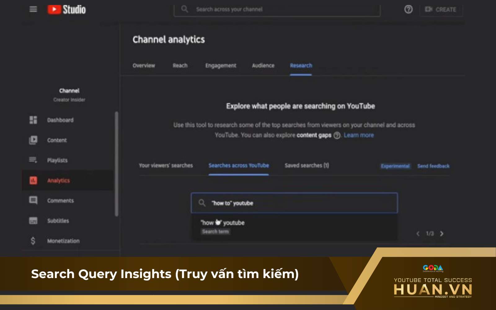 Tính năng Search Query Insight của YouTube Search Insights