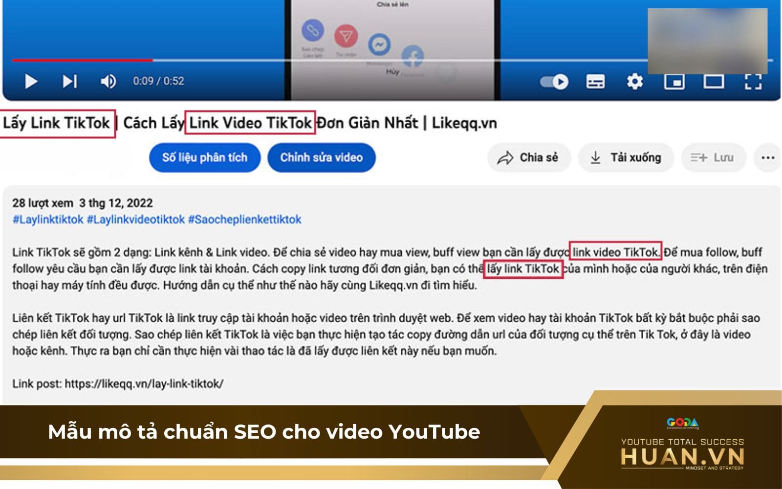 Tối ưu mô tả để thuật toán YouTube đề xuất video