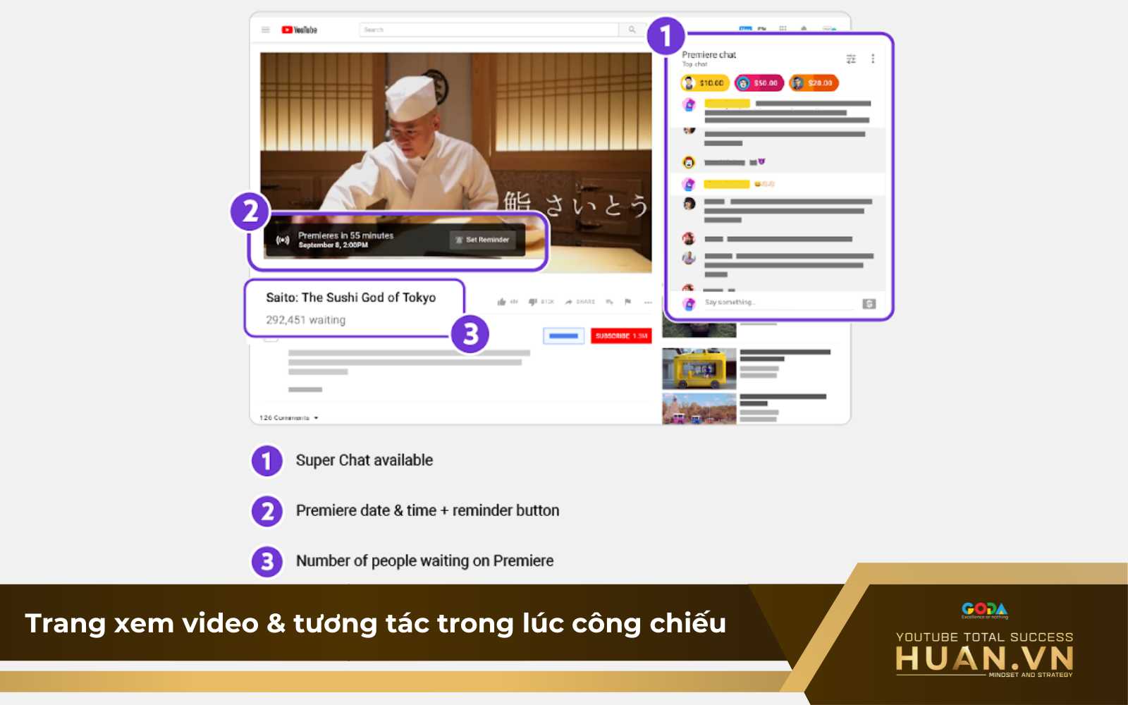 Giao diện video trước khi buổi công chiếu bắt đầu Giao diện video trước khi buổi công chiếu bắt đầu