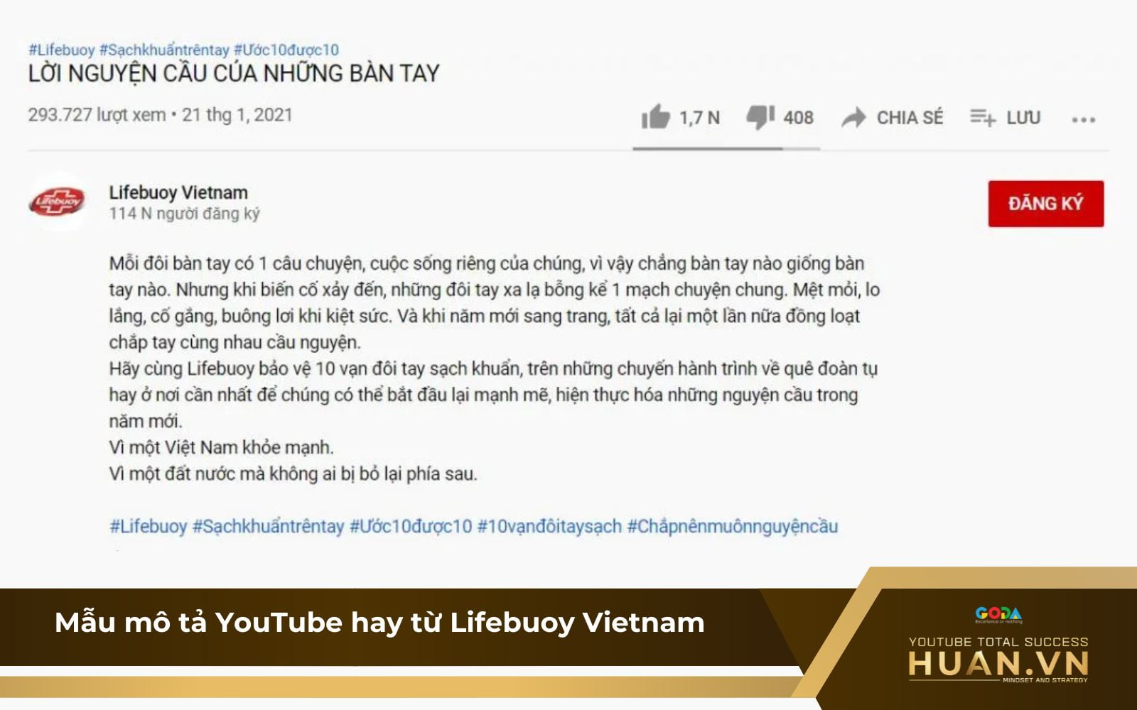 Trình bày nội dung mẫu mô tả video YouTube rõ ràng