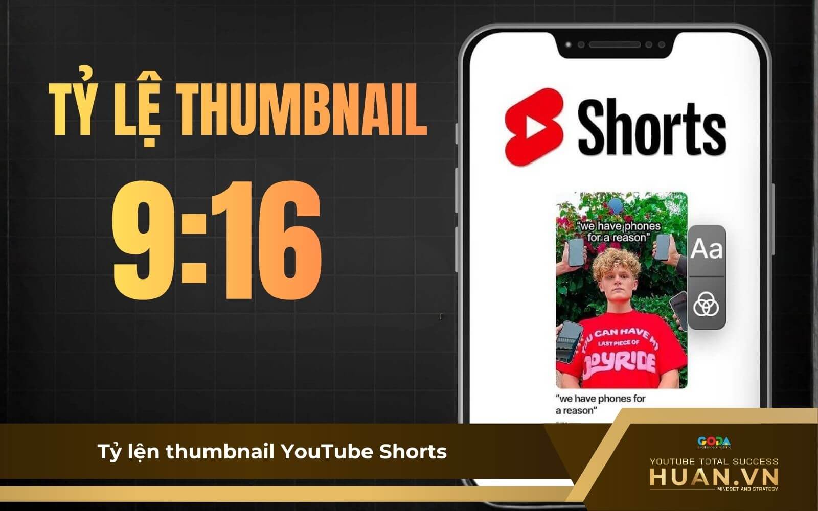 Tỷ lệ hình thumbnail trên YouTube Shorts
