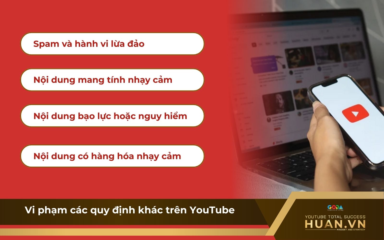 Vi phạm các quy định khác trên YouTube Vi phạm các quy định khác trên YouTube