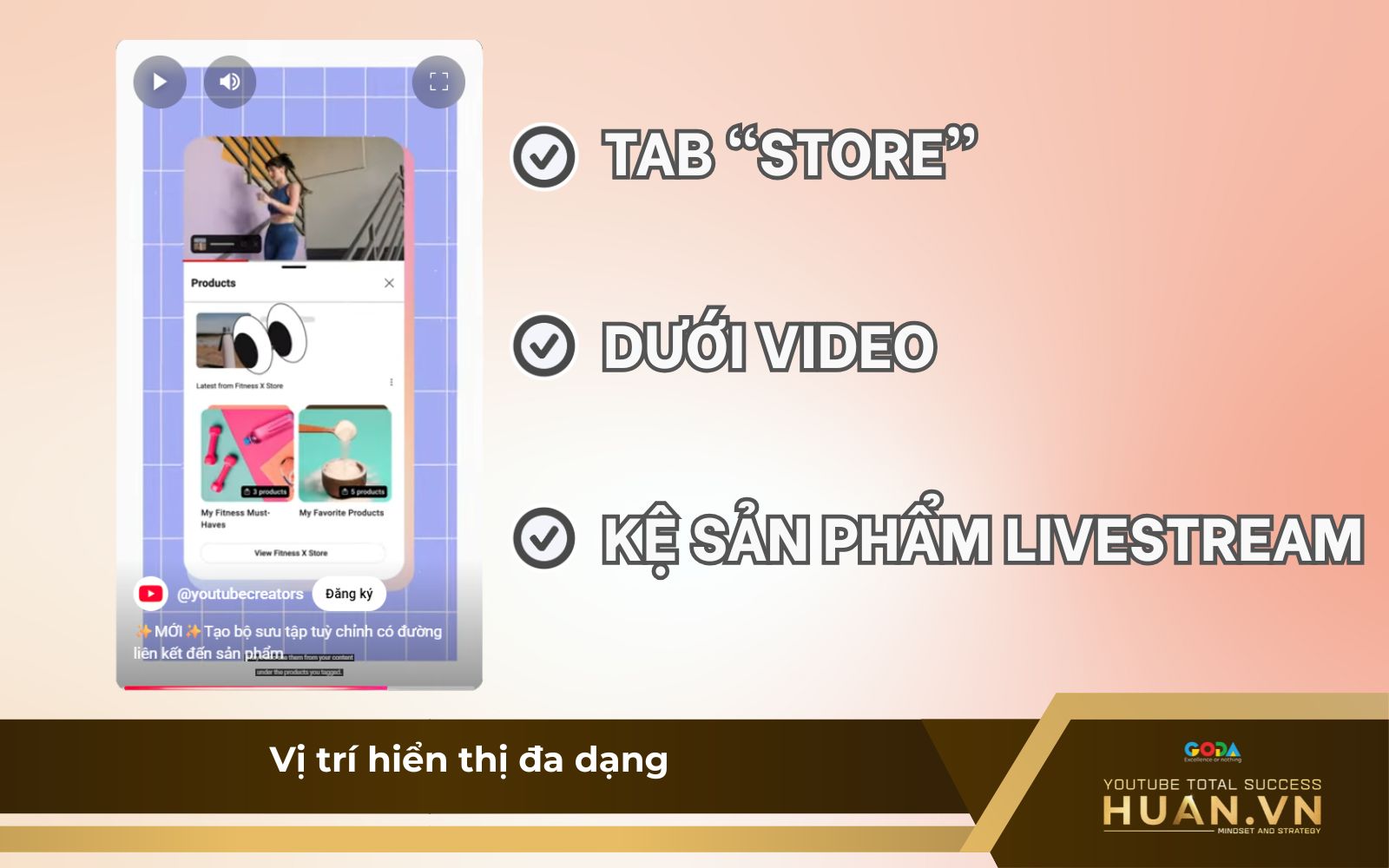 vi-tri-hien-thi-da-dang Xuất hiện tại nhiều khu vực: mô tả, kệ sản phẩm, tab tính năng Store