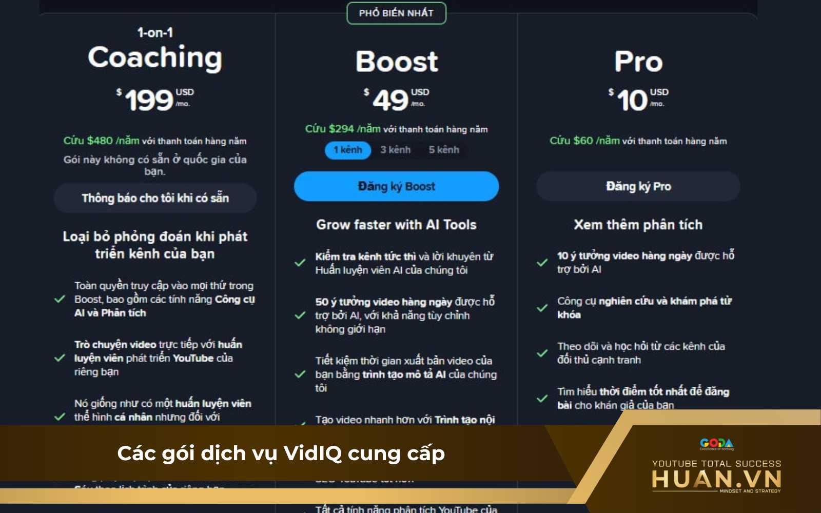 vidiq-co-phai-la-cong-cu-mien-phi-khong Các gói dịch vụ miễn phí & trả phí mà công cụ VidIQ cung cấp