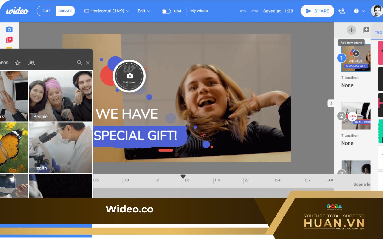 Tùy chỉnh nội dung trên Wideo