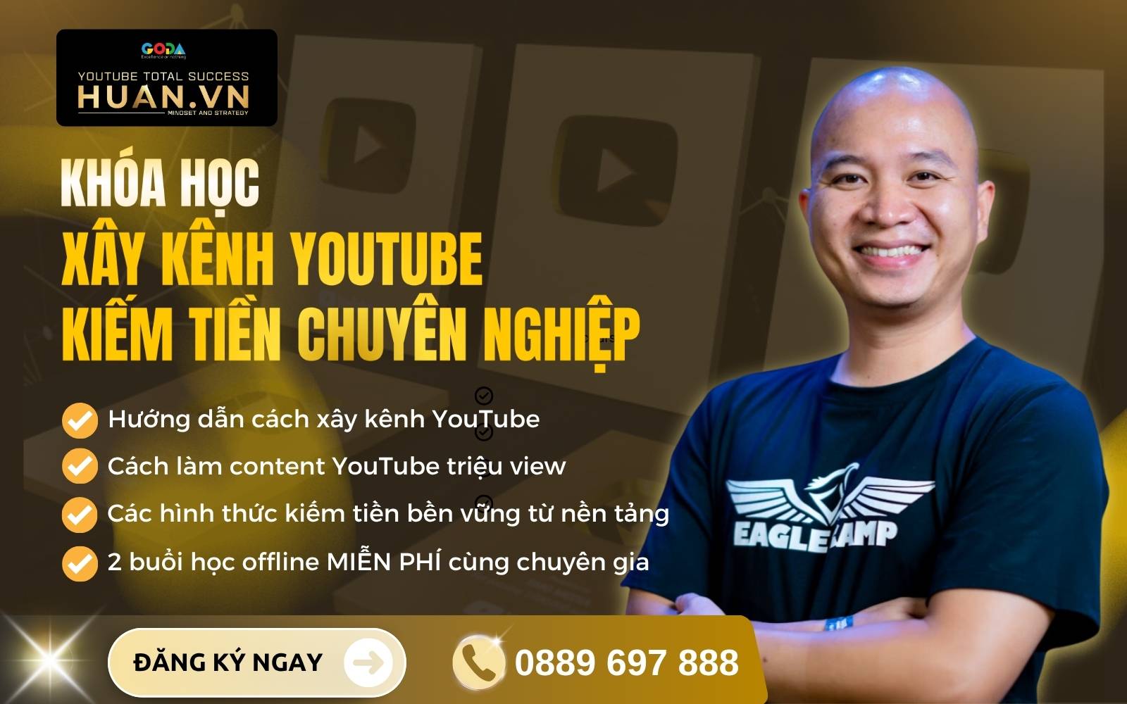 Đăng ký khóa học xây dưng kênh YouTube chuyên nghiệp tại Huân Academy