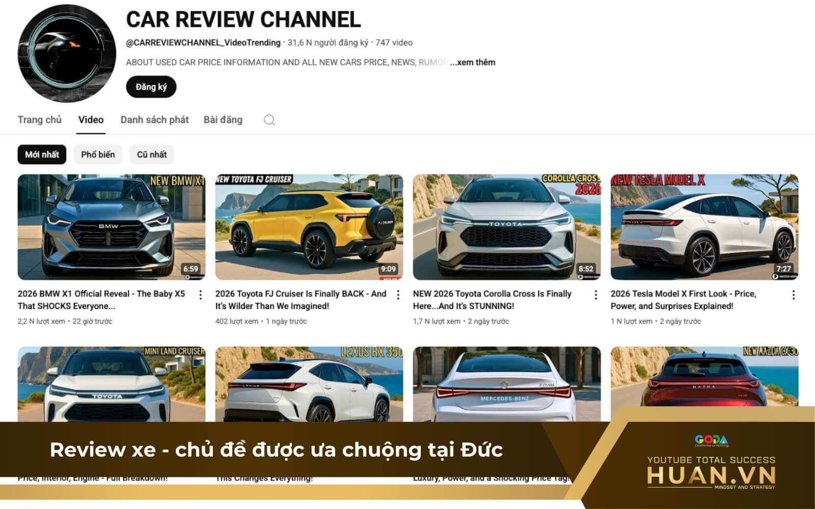 Xây kênh YouTube tại thị trường Đức để tăng CPM